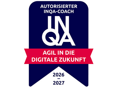 Siegel „Autorisierter INQA-Coach“ für Dr. Floer, gültig für 2026 und 2027