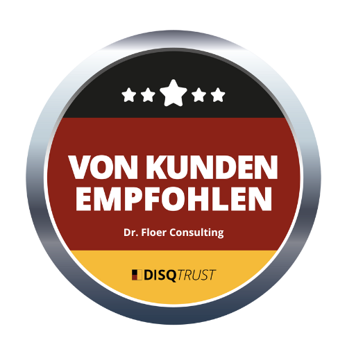 DISQTrust-Siegel „Von Kunden empfohlen“ für Dr. Flör Consulting